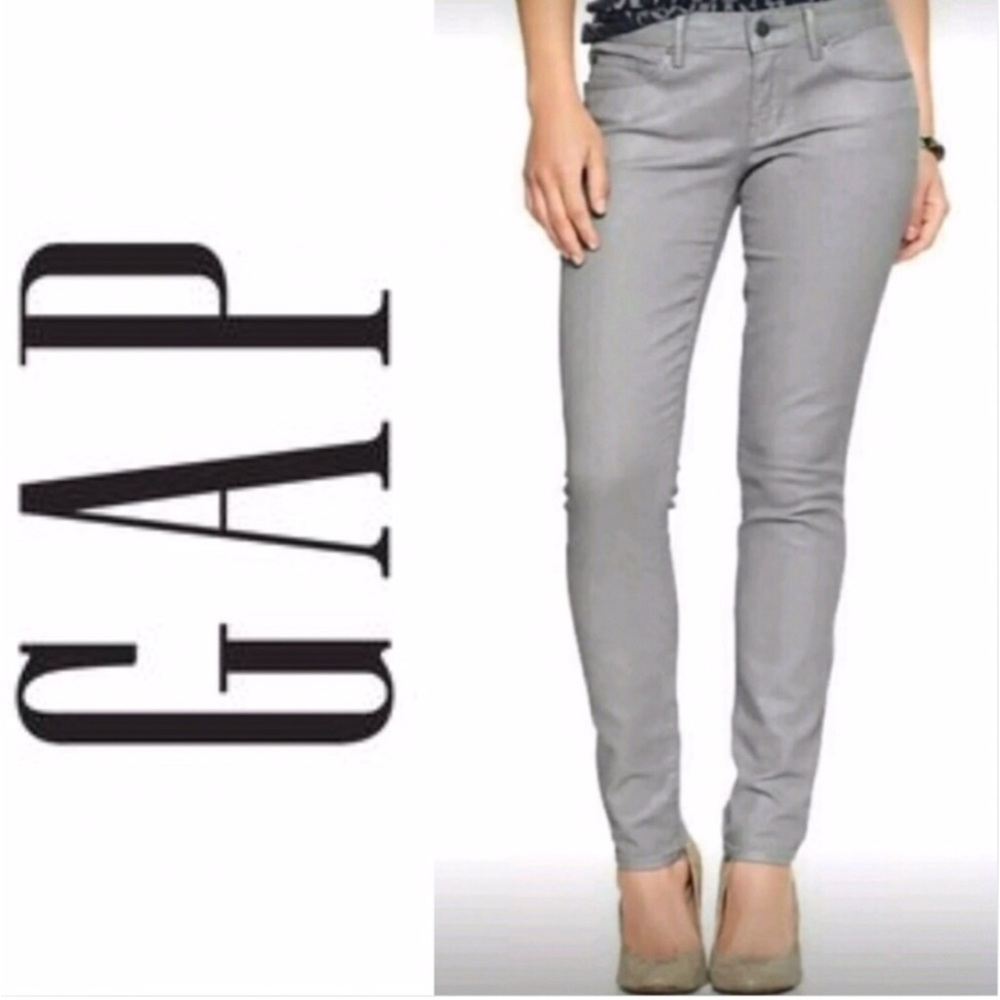 Gap 1969 Coated Silver Always Skinny Jeans 31